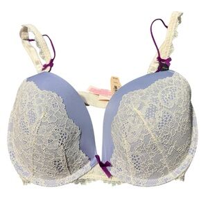 Victoria’s Secret Dream Angela Push Up Shimmer Lace Trimmed Bra